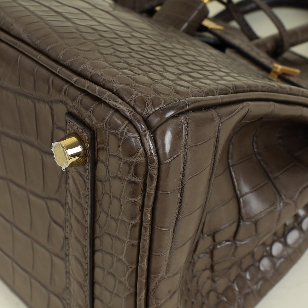 Hermes Gris Elephant 8C Matte Alligator Mississippiensis Birkin 25 Bag — image 5 of 15