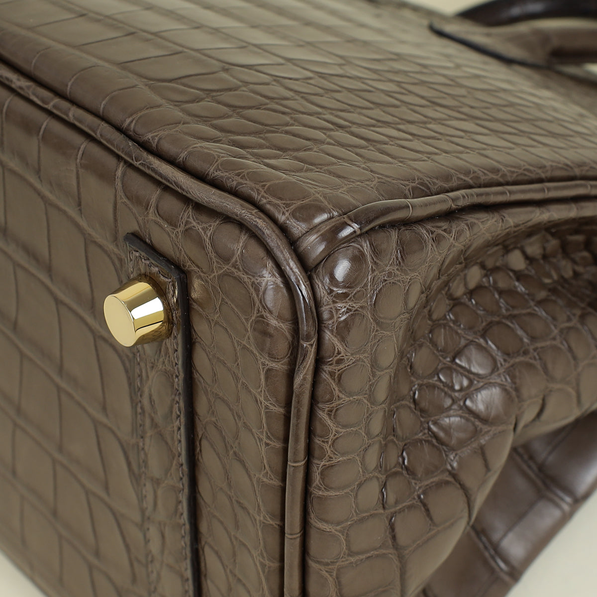 Hermes Gris Elephant 8C Matte Alligator Mississippiensis Birkin 25 Bag — image 7 of 15