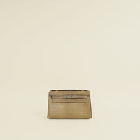 Hermes Etoupe Kelly Pochette Lizard Bag
