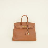 Hermes Gold Retourne Birkin 35 Bag