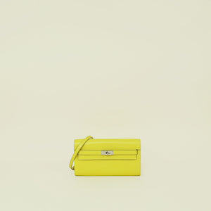 Hermes Lime Kelly Classique To Go Wallet