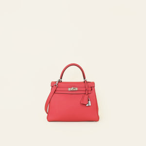Hermes Rouge Pivoine Retourne Kelly 25 Bag