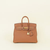 Hermes Gold Birkin 25 Togo Bag