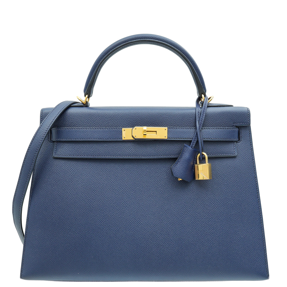 Hermes Bleu Saphire Kelly 32 Sellier Bag