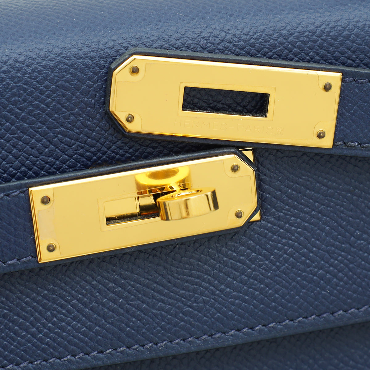 Hermes Bleu Saphire Kelly 32 Sellier Bag