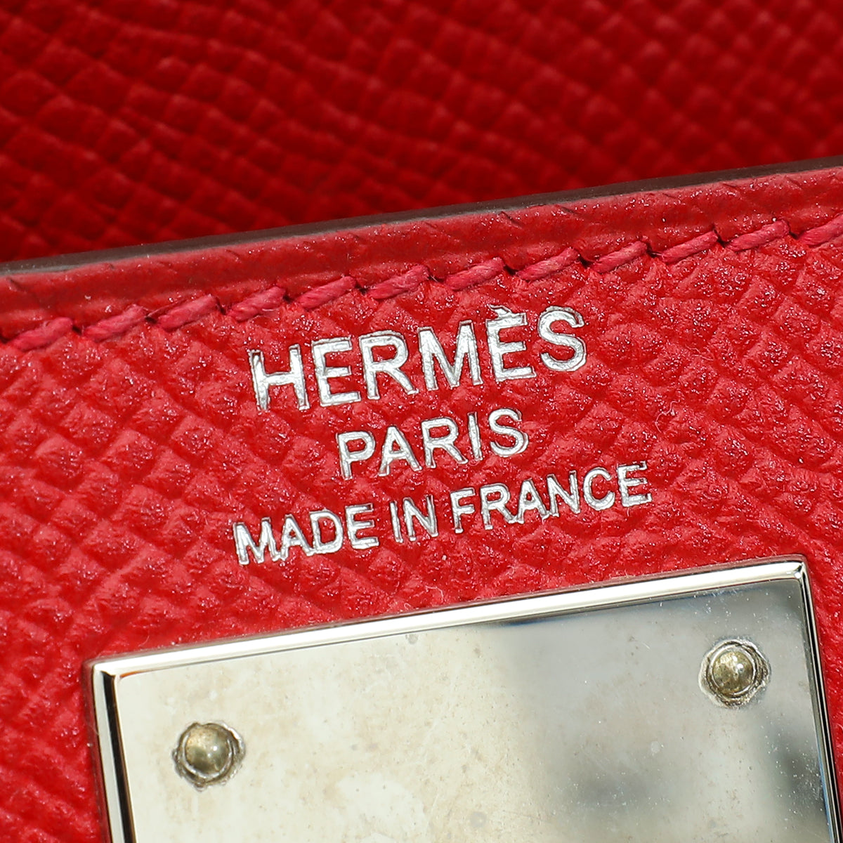 Hermes Rouge Casaque Kelly 28 Sellier Bag