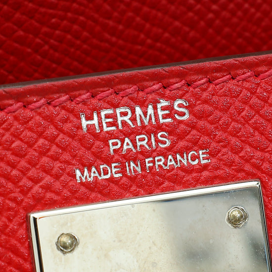 Hermes Rouge Casaque Kelly 28 Sellier Bag