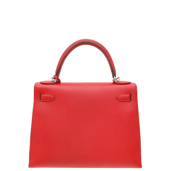 Hermes Rouge Casaque Kelly 28 Sellier Bag