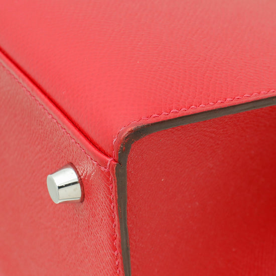 Hermes Rouge Casaque Kelly 28 Sellier Bag