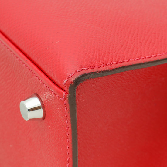 Hermes Rouge Casaque Kelly 28 Sellier Bag