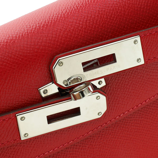 Hermes Rouge Casaque Kelly 28 Sellier Bag