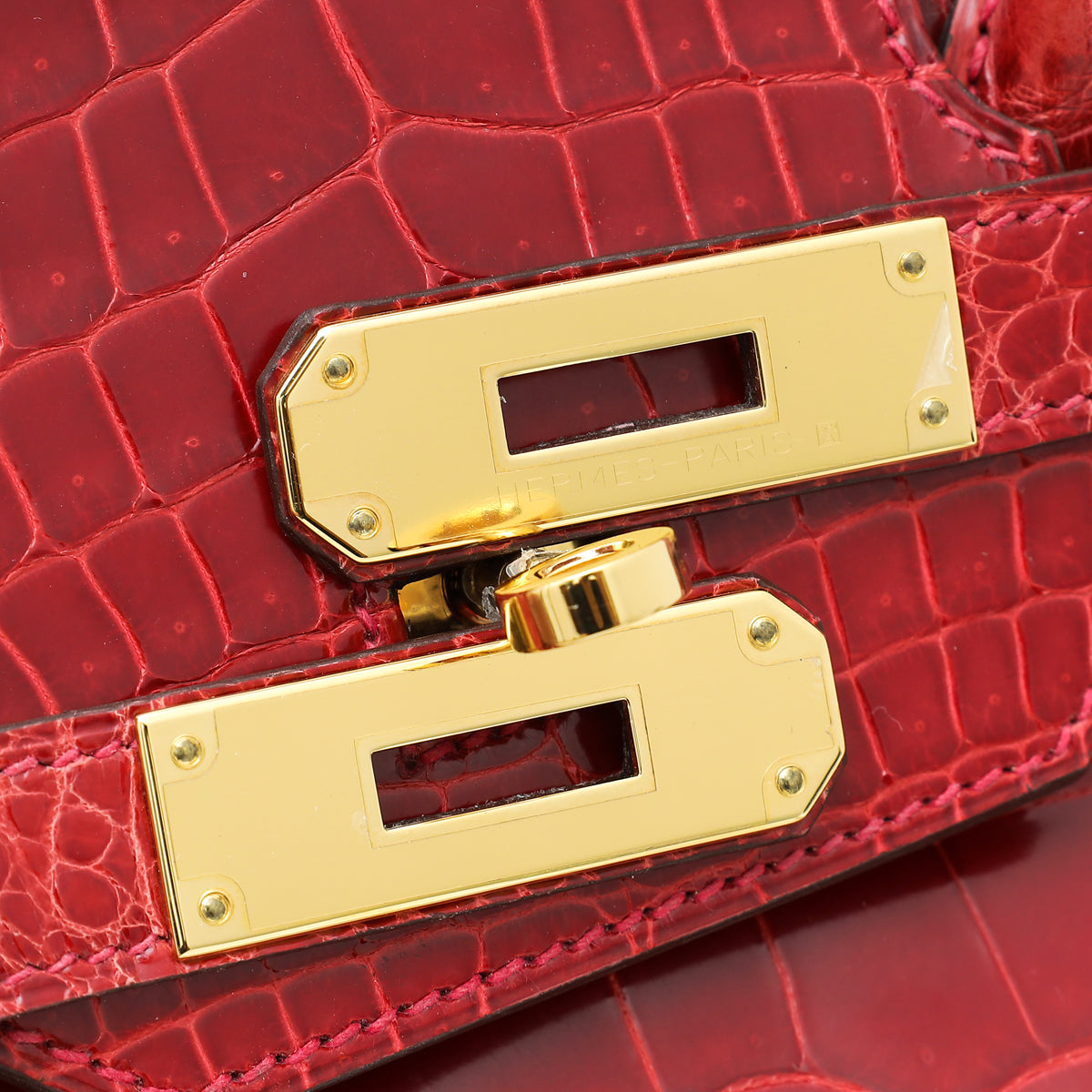Hermes Birkin 35 Braise Lipstick Red Porosus Crocodile Bag Gold Hardware in  2023