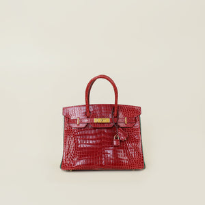 Hermes Bicolor Birkin 30 Porosus Crocodile Horse Shoe Bag