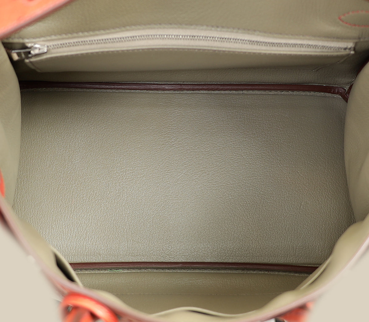 Hermes Cuivre Ostrich Retourne Horseshoe Birkin 30 Bag