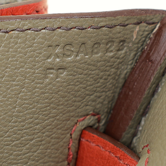 Hermes Cuivre Ostrich Retourne Horseshoe Birkin 30 Bag