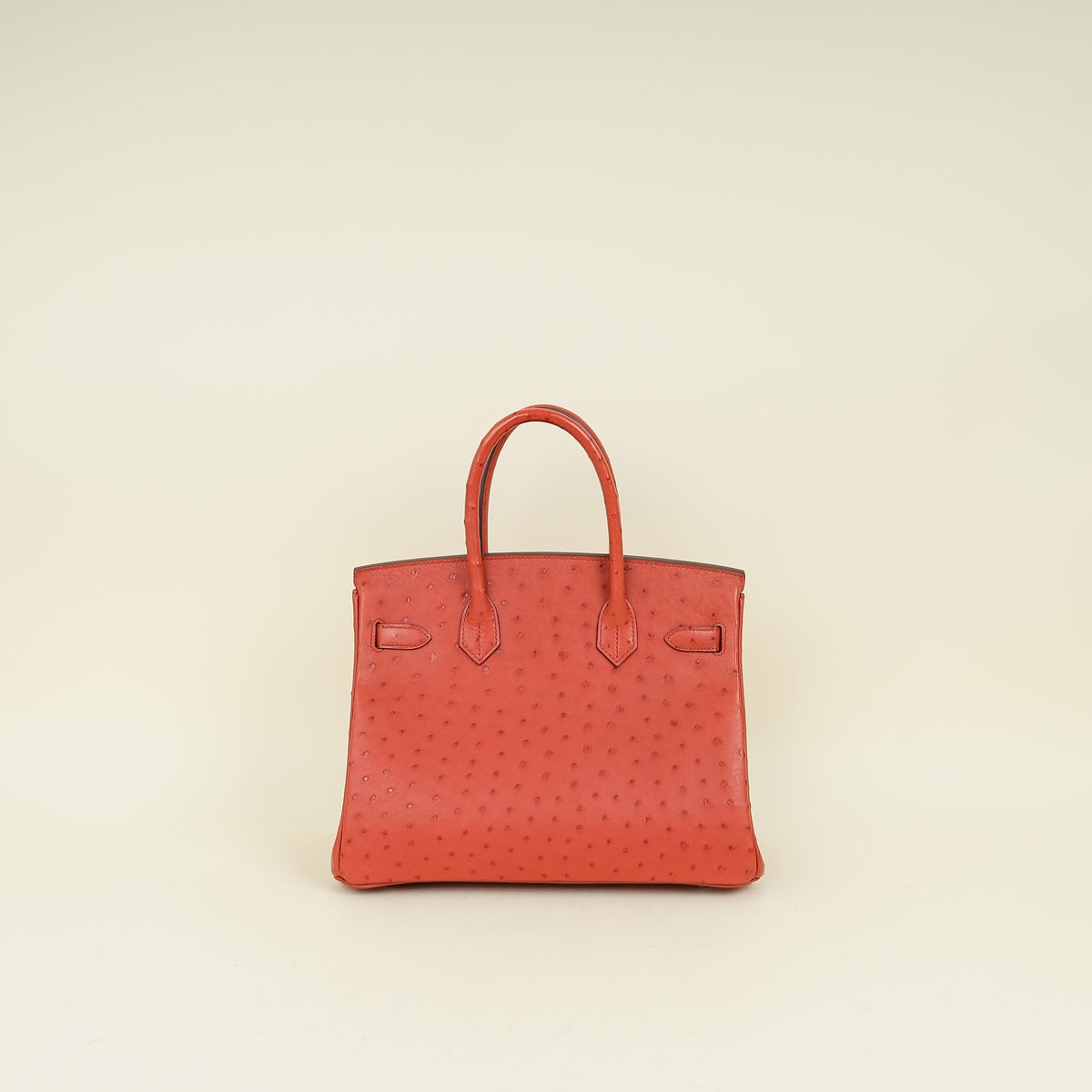 Hermes Cuivre Ostrich Retourne Horseshoe Birkin 30 Bag