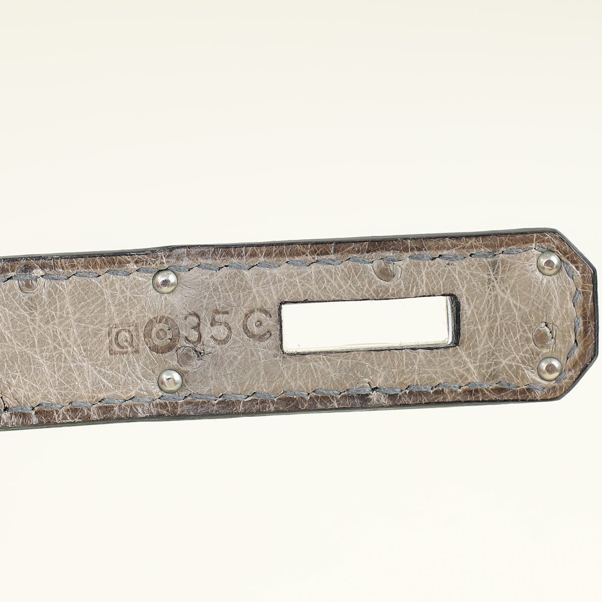 Hermes Gris Tourterelle Ostrich Retourne Birkin 30 Bag