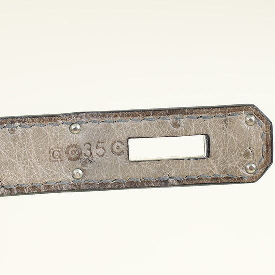 Hermes Gris Tourterelle Ostrich Retourne Birkin 30 Bag