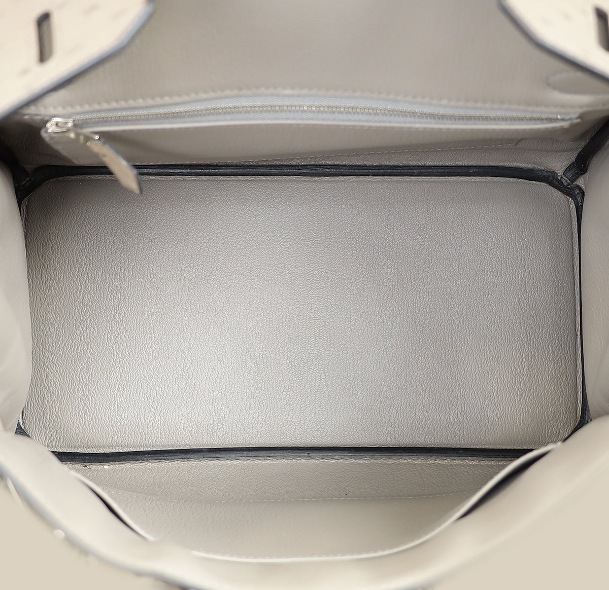 Hermes Gris Tourterelle Ostrich Retourne Birkin 30 Bag