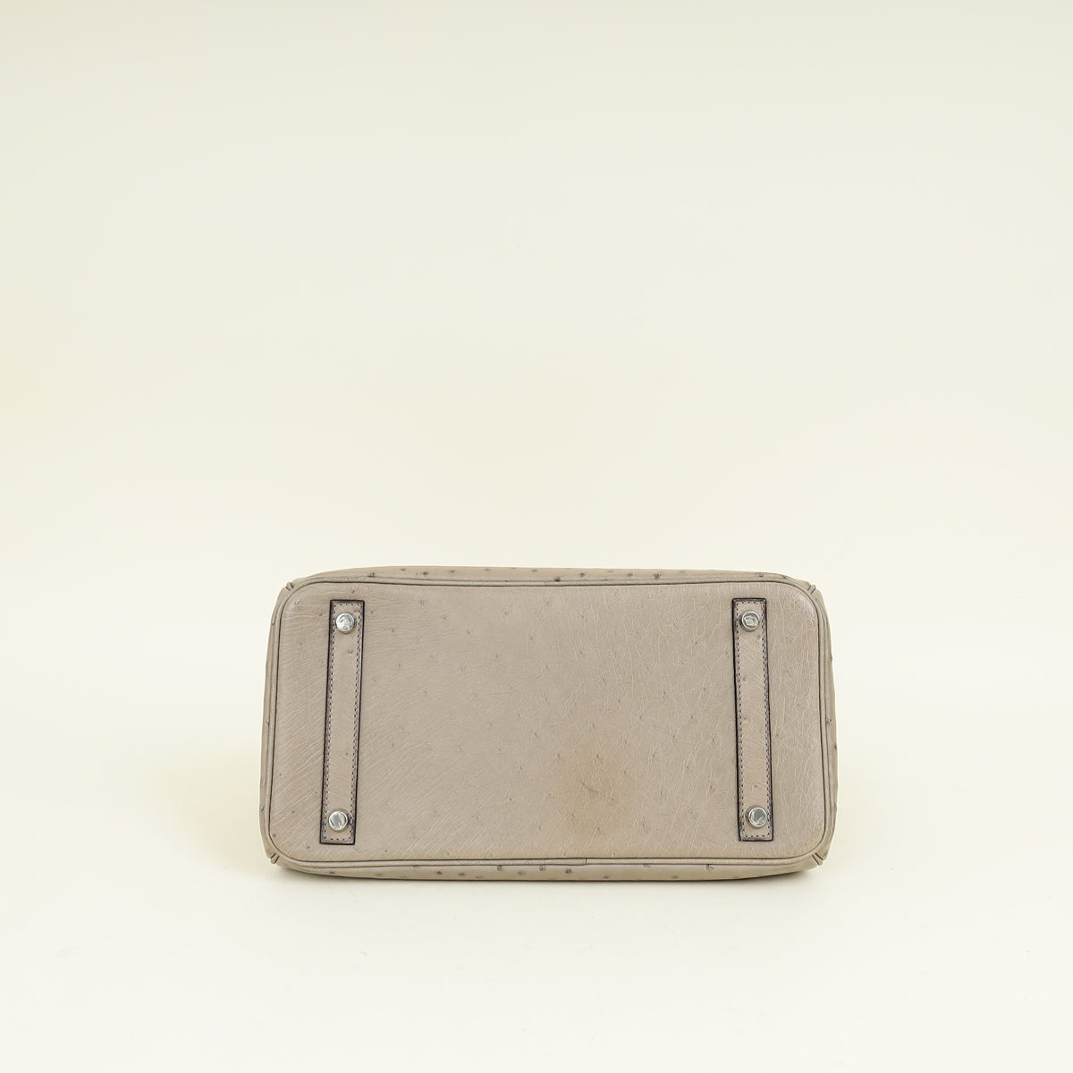 Hermes Gris Tourterelle Ostrich Retourne Birkin 30 Bag