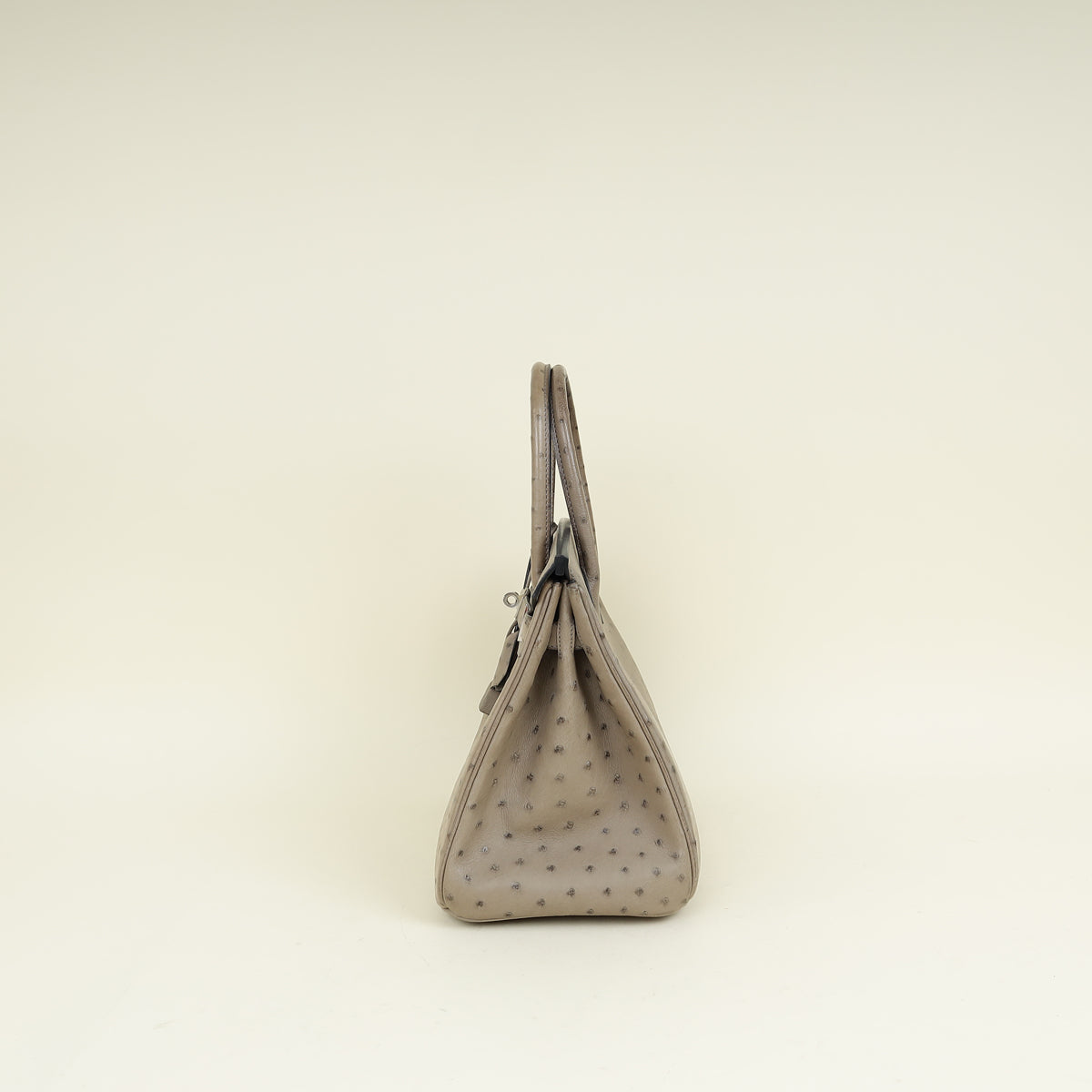 Hermes Gris Tourterelle Ostrich Retourne Birkin 30 Bag