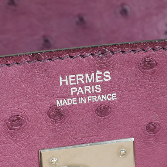 Hermes Violine Ostrich Retourne Birkin 30 Bag