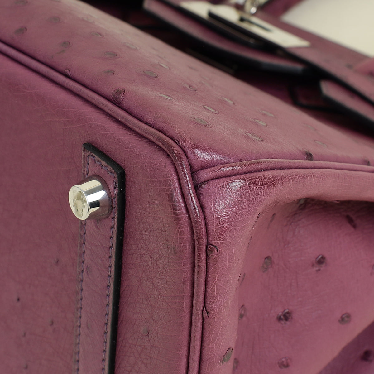 Hermes Violine Ostrich Retourne Birkin 30 Bag