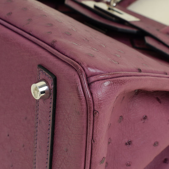 Hermes Violine Ostrich Retourne Birkin 30 Bag