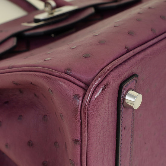 Hermes Violine Ostrich Retourne Birkin 30 Bag