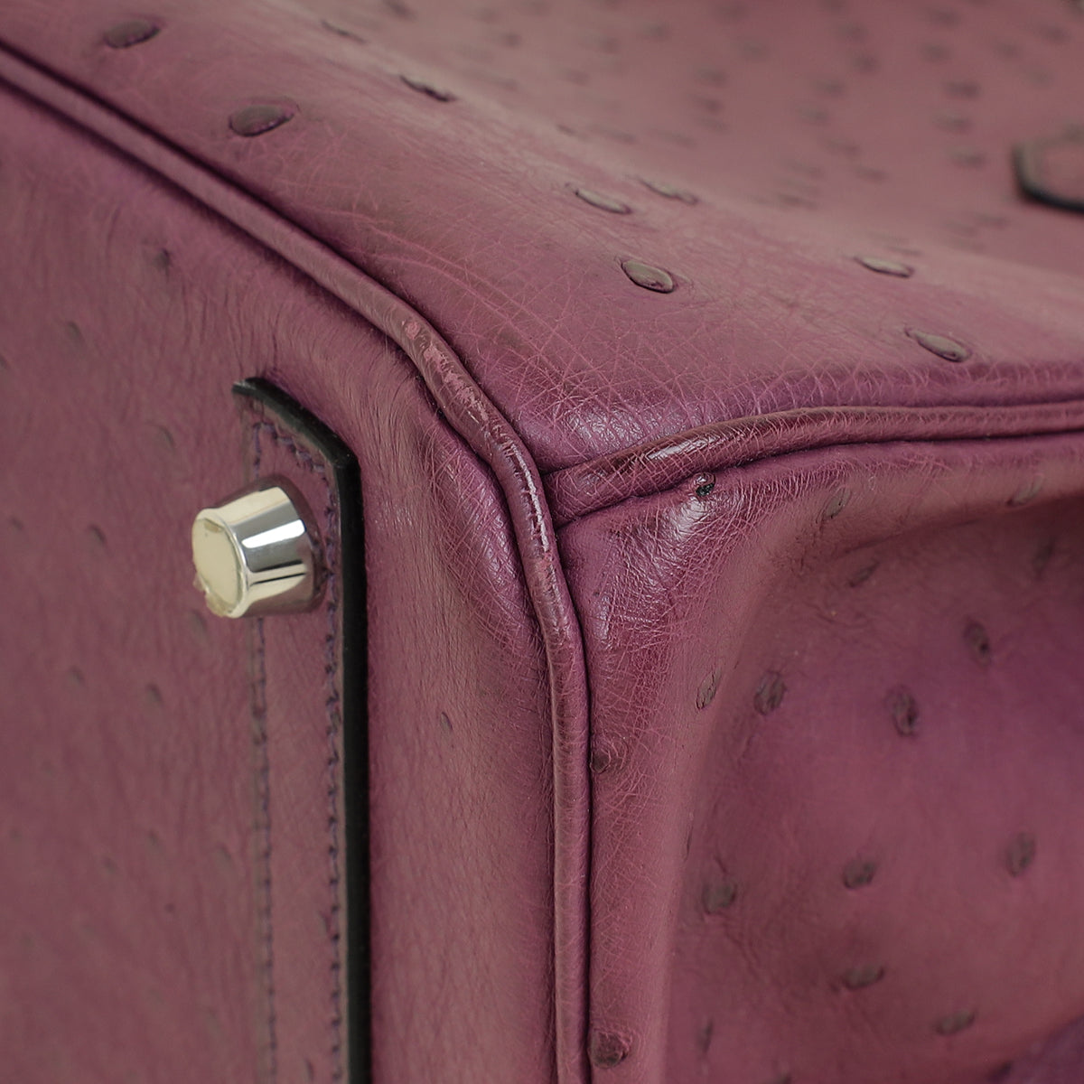 Hermes Violine Ostrich Retourne Birkin 30 Bag
