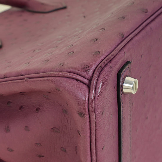 Hermes Violine Ostrich Retourne Birkin 30 Bag