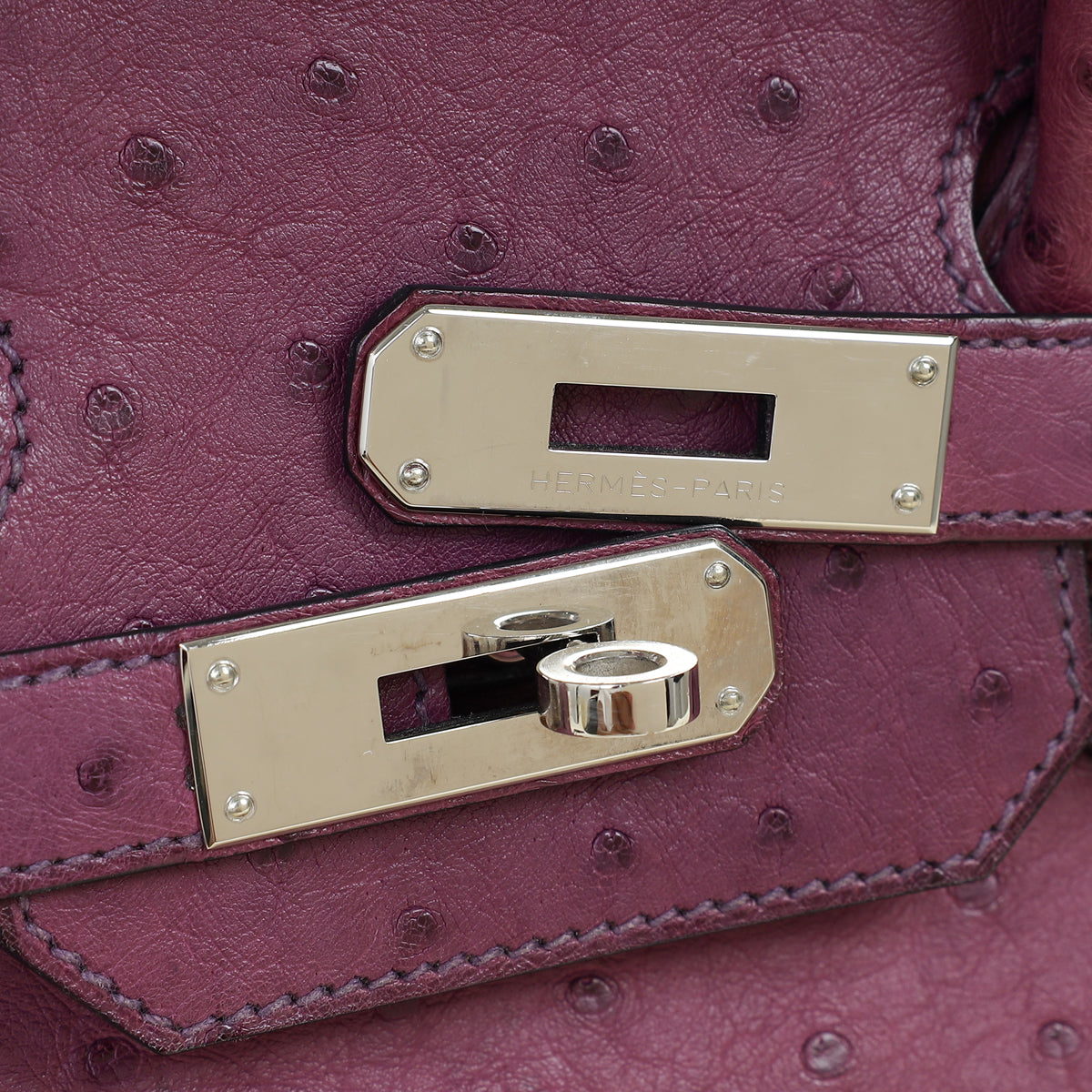 Hermes Violine Ostrich Retourne Birkin 30 Bag