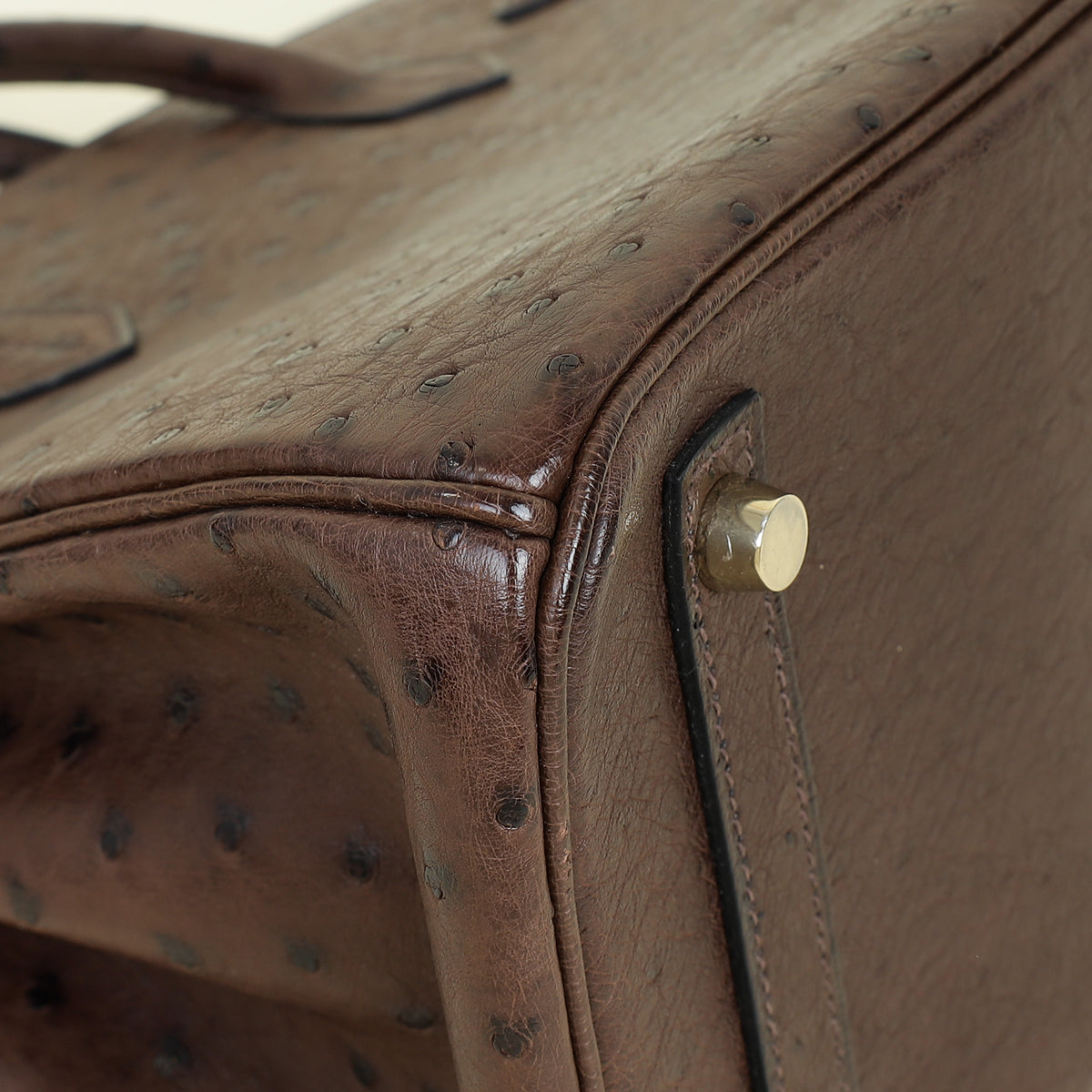 Hermes Chocolate Ostrich Retourne Birkin 30 Bag