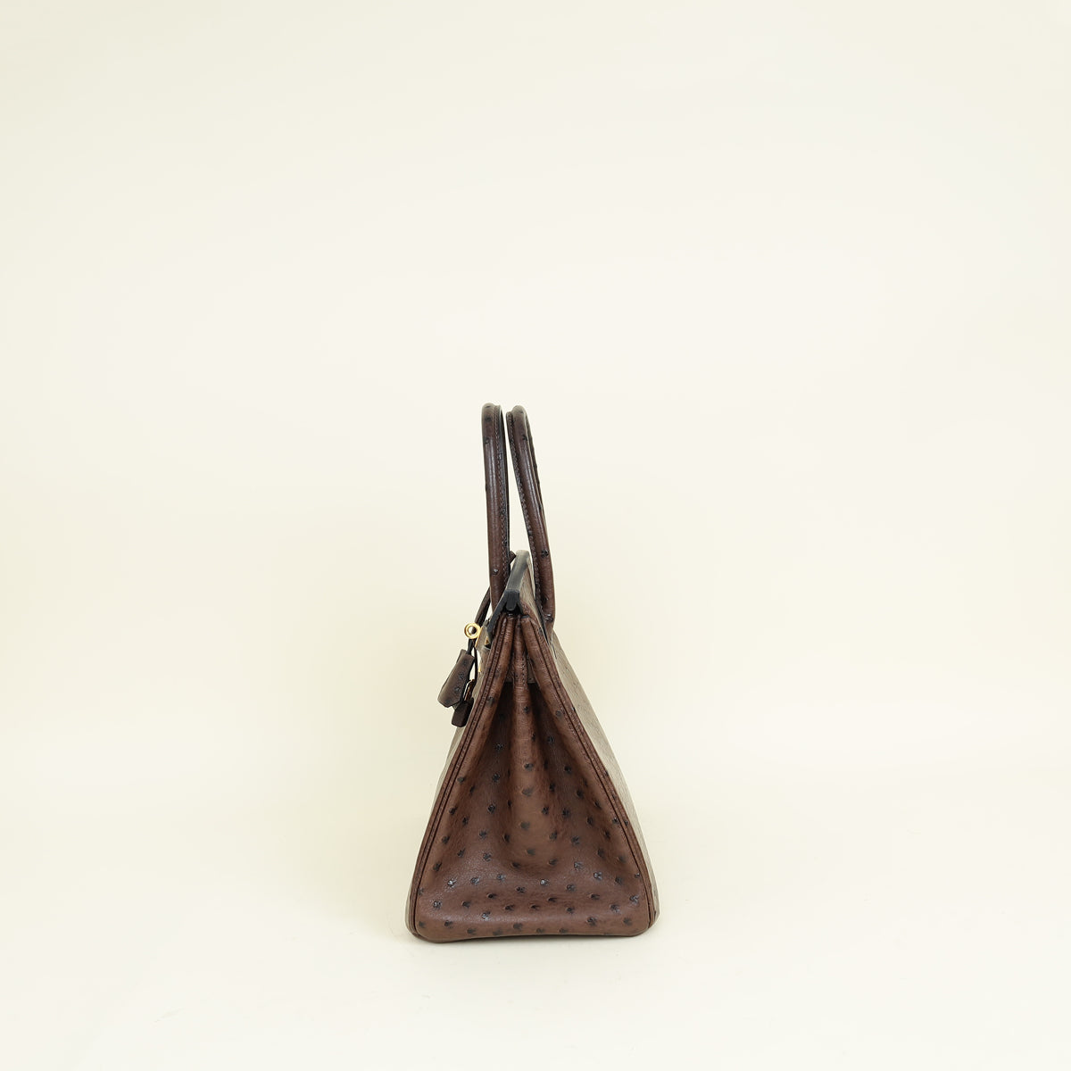 Hermes Chocolate Ostrich Retourne Birkin 30 Bag