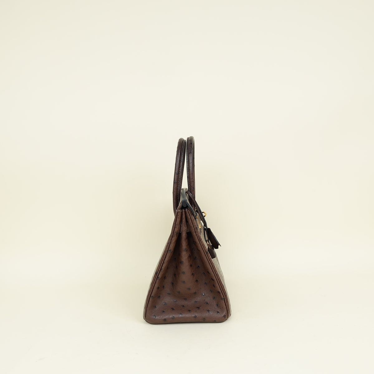 Hermes Chocolate Ostrich Retourne Birkin 30 Bag