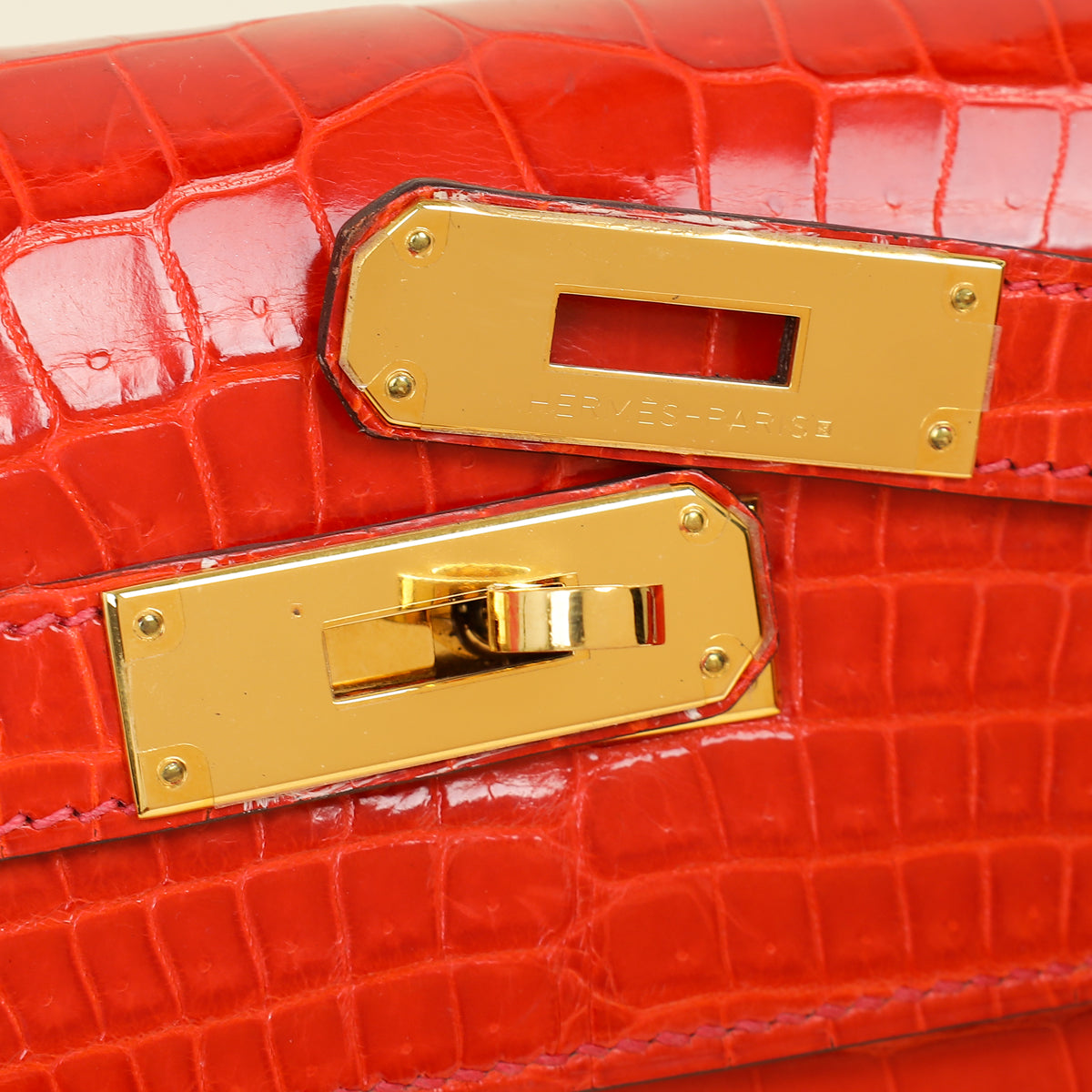 Hermes Bougainvillea Shiny Niloticus Crocodile Sellier Kelly 32 Bag