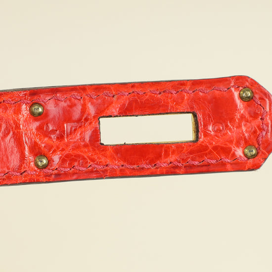 Hermes Bougainvillea Shiny Niloticus Crocodile Sellier Kelly 32 Bag