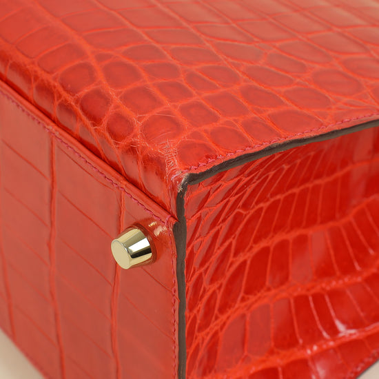 Hermes Bougainvillea Shiny Niloticus Crocodile Sellier Kelly 32 Bag