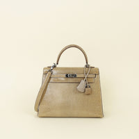 Hermes Etoupe Kelly 25 Sellier Lizard Bag