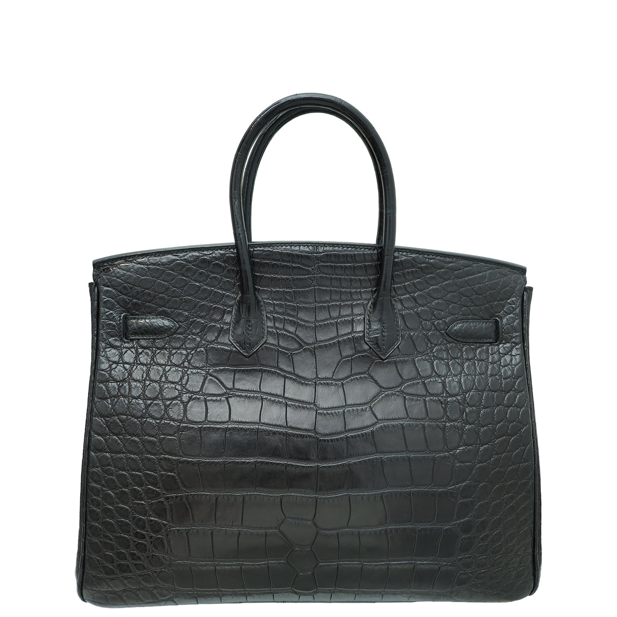 Hermes Noir Alligator Birkin 35 Bag