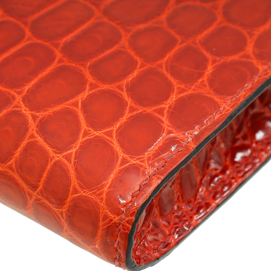 Hermes Miel Shiny Niloticus Crocodile Kelly Cut Bag-Hermes-THE CLOSET