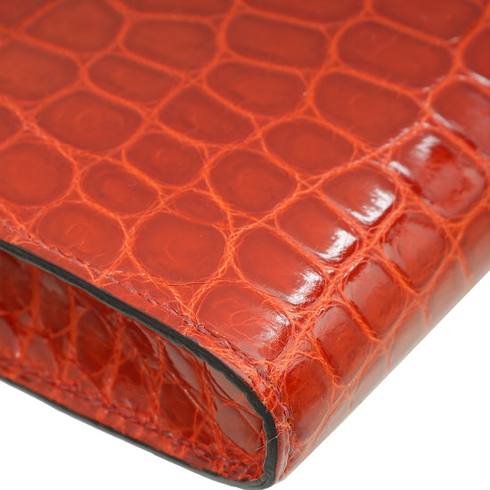 Hermes Miel Shiny Niloticus Crocodile Kelly Cut Bag-Hermes-THE CLOSET