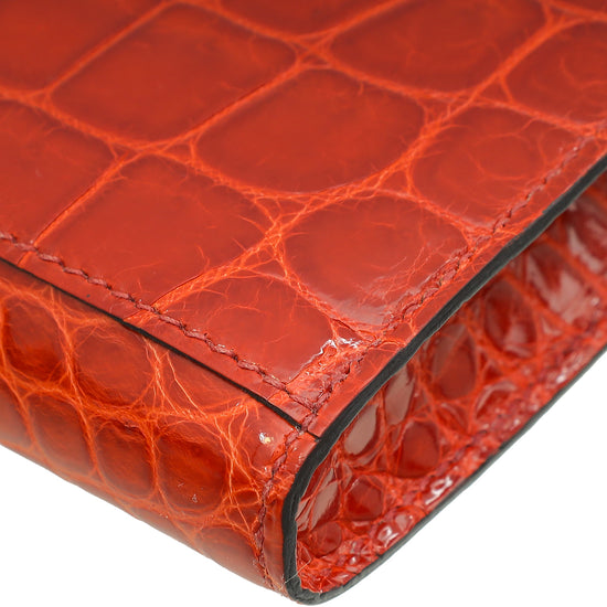 Hermes Miel Shiny Niloticus Crocodile Kelly Cut Bag-Hermes-THE CLOSET