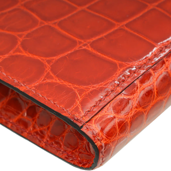 Hermes Miel Shiny Niloticus Crocodile Kelly Cut Bag-Hermes-THE CLOSET