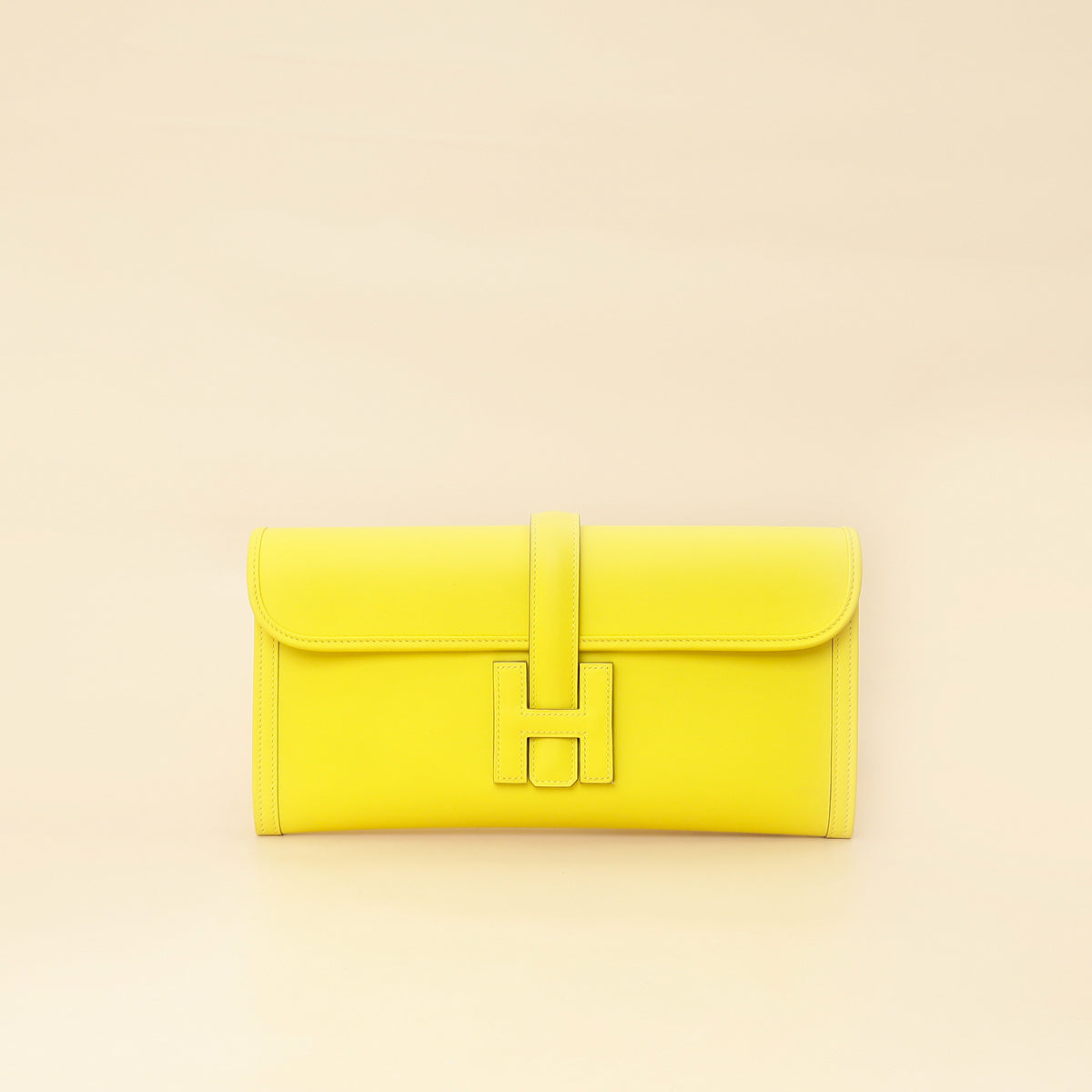 Hermes Lime Jige Elan 29 Swift Clutch-Hermes-THE CLOSET