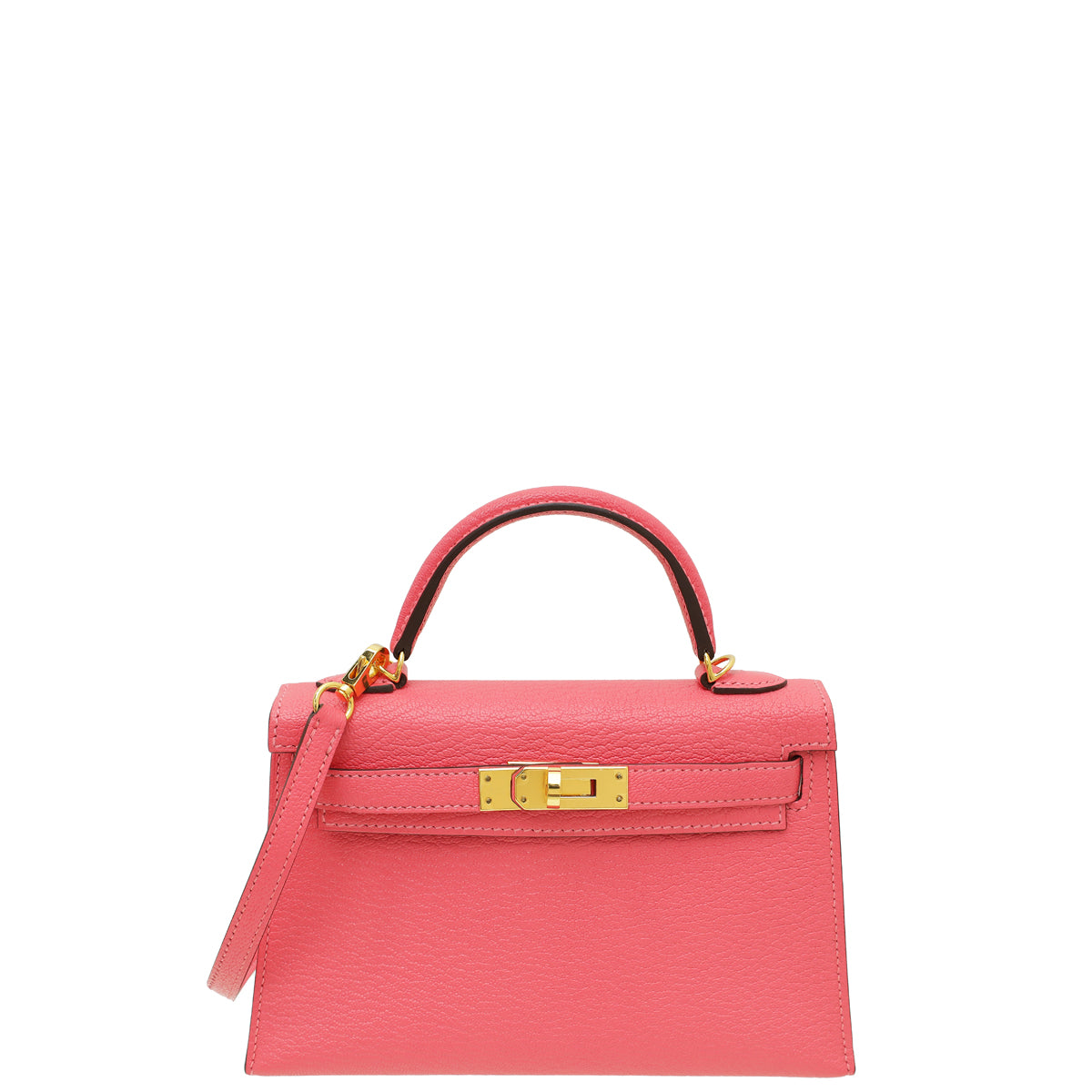 Hermes Rose Lipstick Chevre Mysore Mini Kelly Bag-Hermes-THE CLOSET