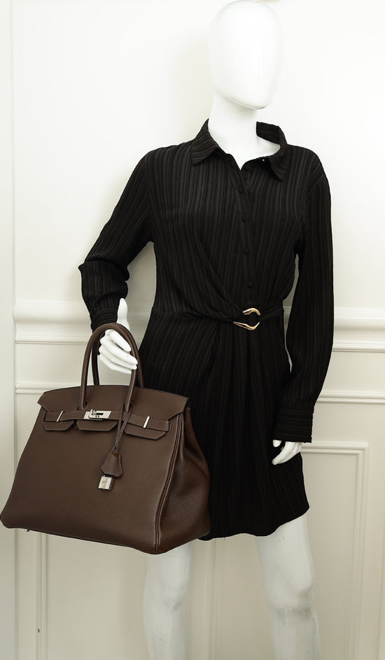 Hermes Chocolate Retourne Birkin 35 Bag-Hermes-THE CLOSET