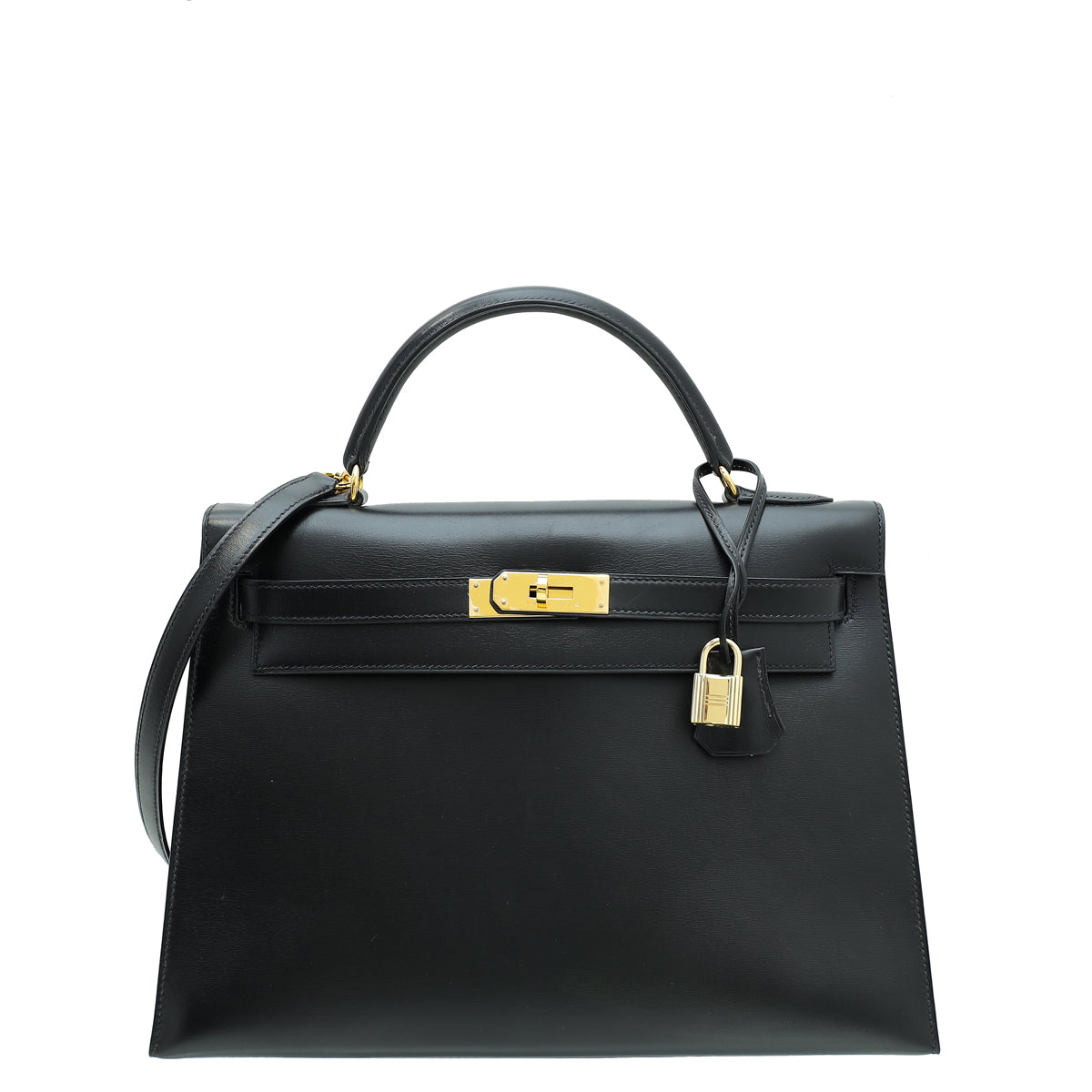 Hermes Noir Box Kelly 32 Bag-Hermes-THE CLOSET