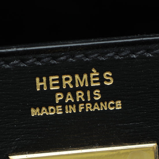 Hermes Noir Box Kelly 32 Bag