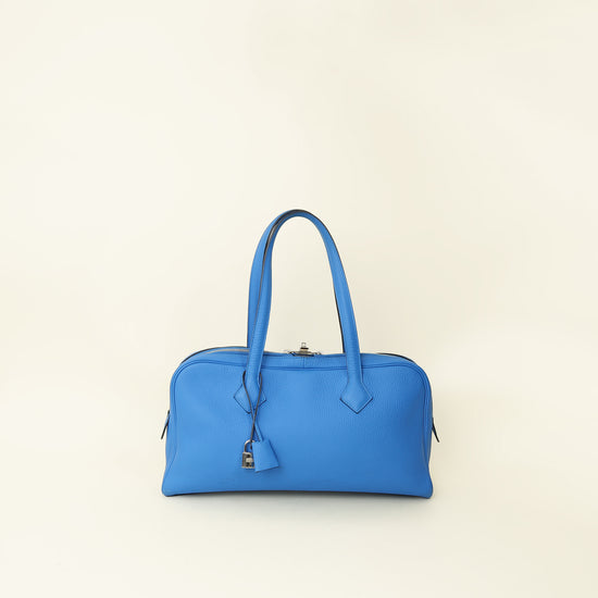 Hermes Electric Blue Victoria Elan 38 Shoulder Bag